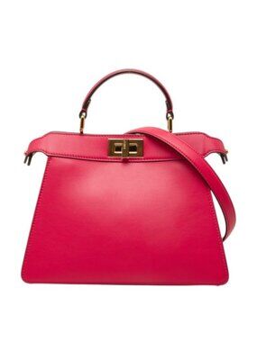 Fendi Selleria Peekaboo ISeeU Small Shoulder Bag Pink Leather